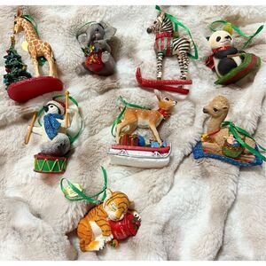 Danbury Mint Baby Animal Ornament Collection Christmas Holidays 8 with OG box